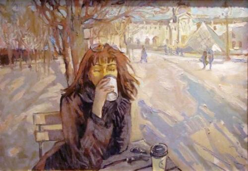 Весна. Лувр ( C'est le printemps. Le musée du Louvre) 80Х100