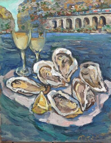 Завтрак на берегу моря, 50×40