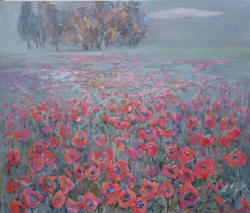 Coquelicots dans le brouillard, 130Х140
